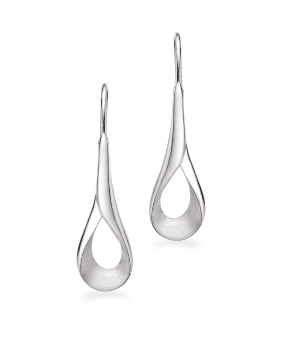 SCROUPLES SØLV ØRERINGE MAT OG BLANK - 158382