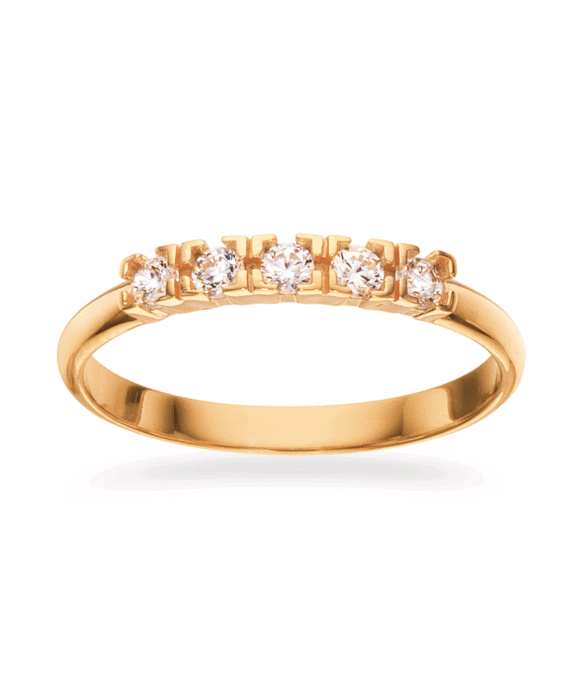 SCROUPLES FORGYLDT RING MED STEN - 727462