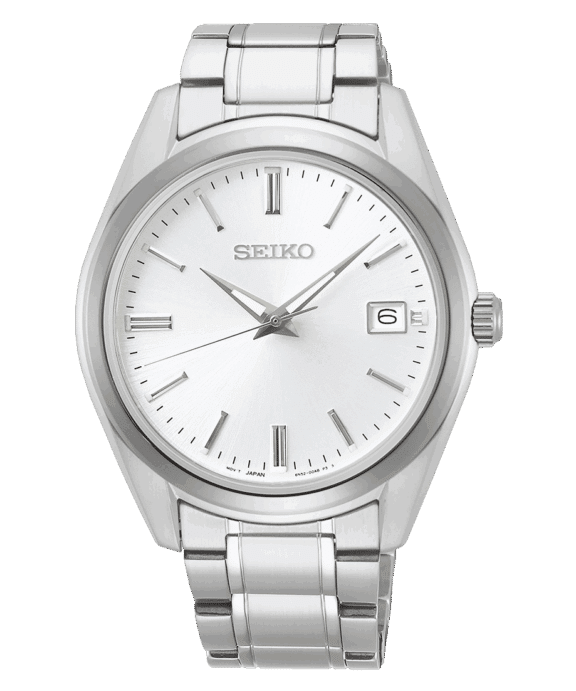 SEIKO STÅL LÆNKE OG HVID SKIVE - SUR307P1