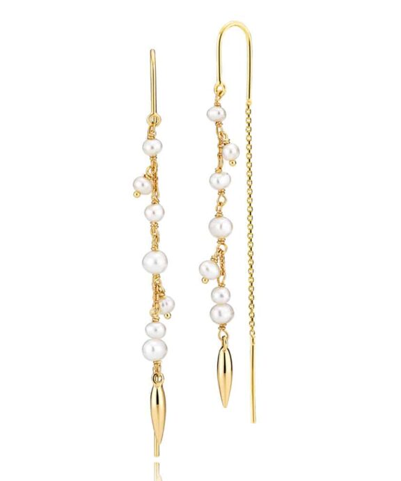 IZABEL CAMILLE MAJESTY SØLV FORGYLDT ØRERINGE MED PERLER - A1767GSWHITE