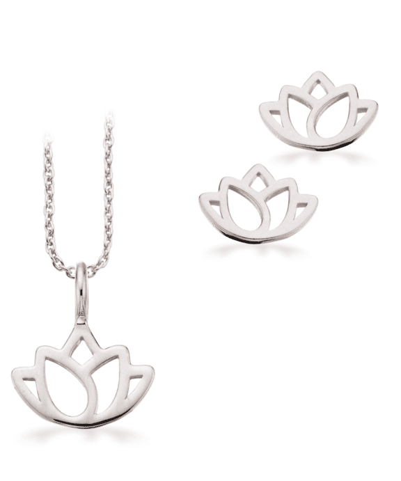 SCROUPLES  SØLV SÆT MED LOTUS BLOMST - PX1115