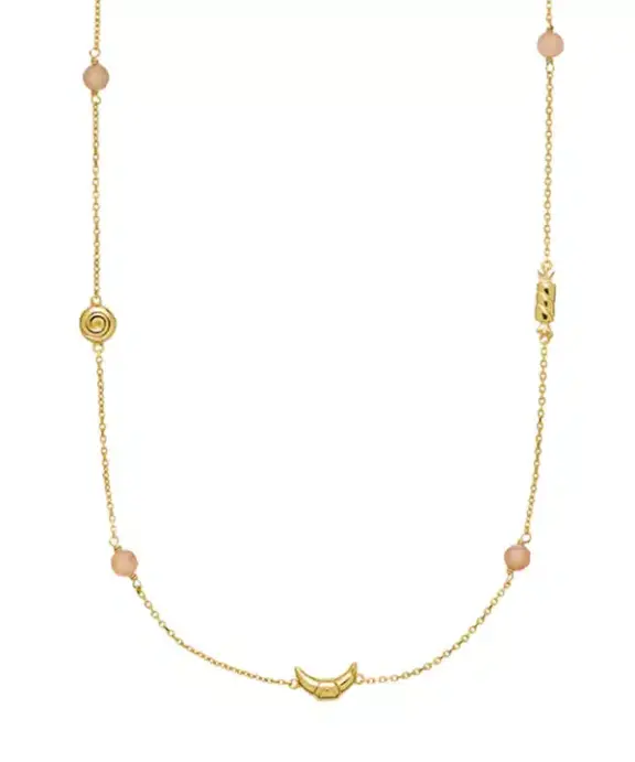 SISTIE FREDERIKKE WÆRENS SØLV FORGYLDT HALSKÆDE CROISSANT - Z2030GS