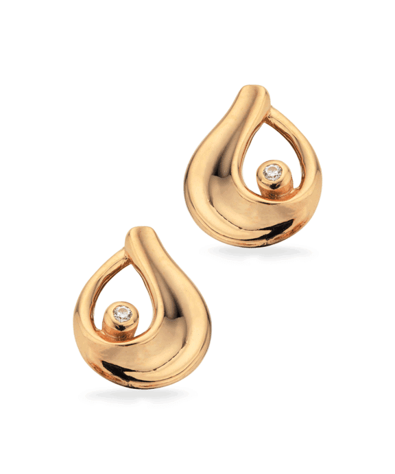 SCROUPLES 8 KARAT GULD ØRERINGE MED ZIRKON - 121793