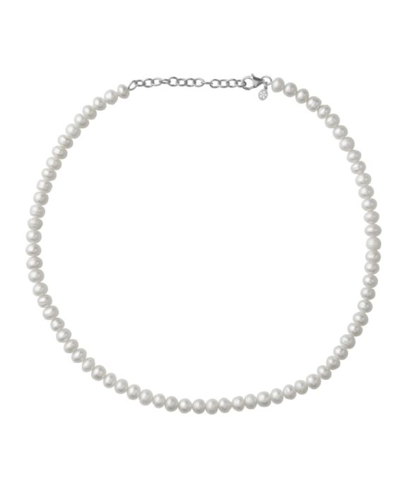 BYBIEHL PERLE HALSKÆDE MED SØLV - 3-1508-R