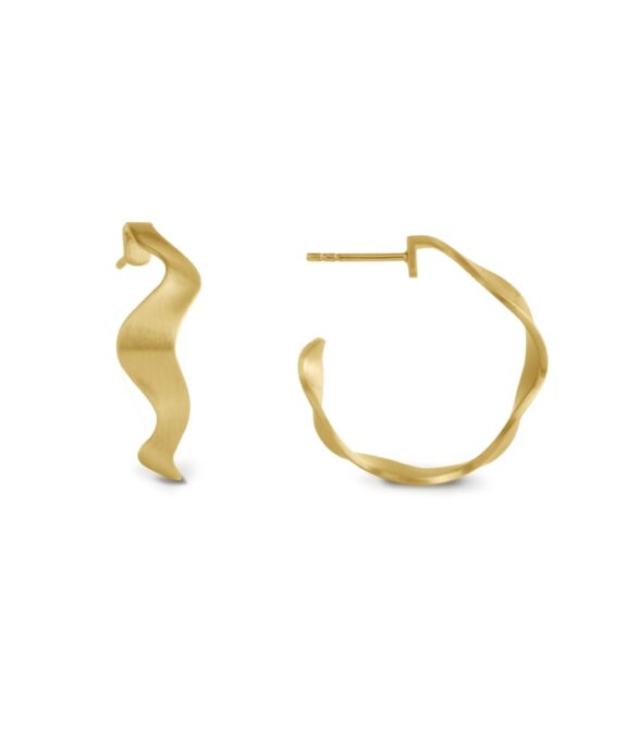 BYBIEHL WAVE CREOL ØRERINGE SØLV FORGYLDT- 4-3703-GP