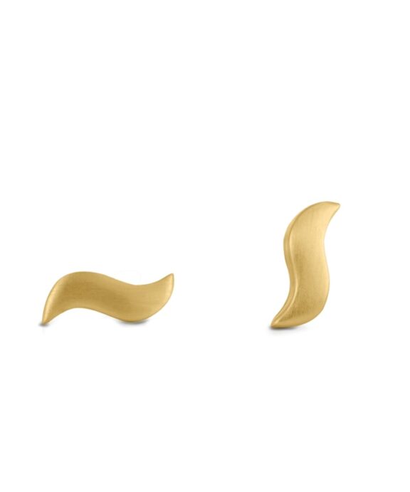 BYBIEHL WAVE ØRERINGE SØLV FORGYLDT - 4-4024-GP