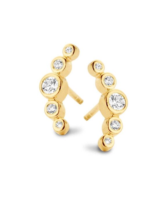 SPIRIT ICONS TEMPTATION ØRERINGE SØLV FORGYLDT MED ZIRKONIA STEN - 40602