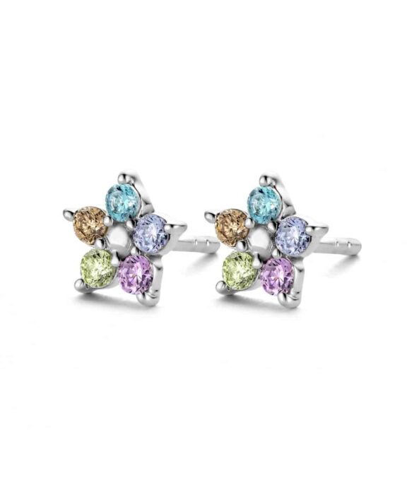 SPIRIT ICONS NOBLE ØRESTIKKER SØLV MED FARVET ZIRKONIA STEN - 41255