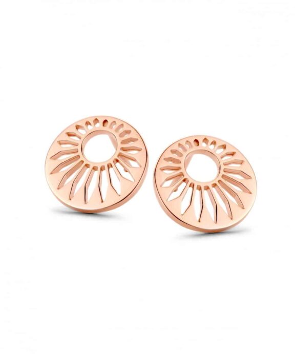 SPIRIT ICONS PEACOCK ØRERINGE SØLV ROSA FORGYLDT - 41314