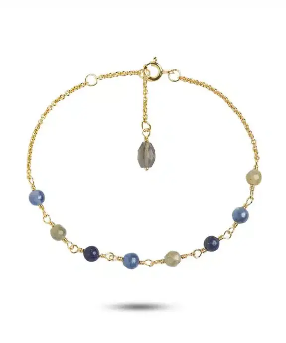 CARRÉ GEM CANDY ARMBÅND SØLV FORGYLDT - FB 4260 KYLBLA 16+1,5+1,5