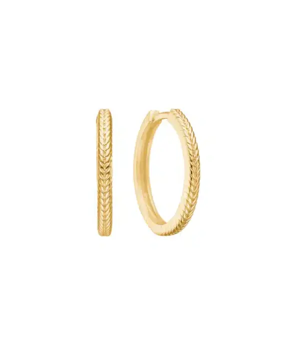 CARRE ØRERINGE SØLV FORGYLDT FLET 2CM - FH 4400 2CM