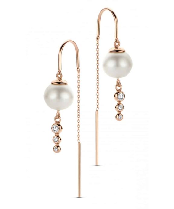 SPIRIT ICONS ØREHÆNGER SØLV ROSA FORGYLDT SWAN - 41694