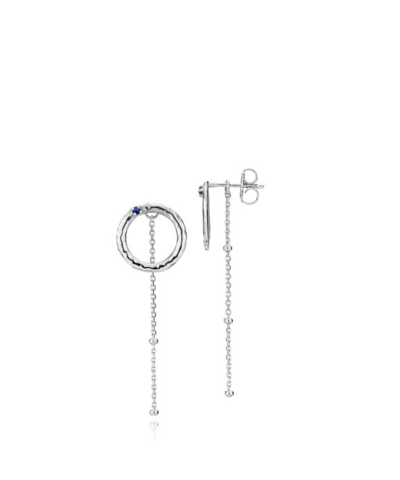SISTIE ANABEL SØLV ØRERINGE MED BLÅ ZIRKON - Z1163SWS