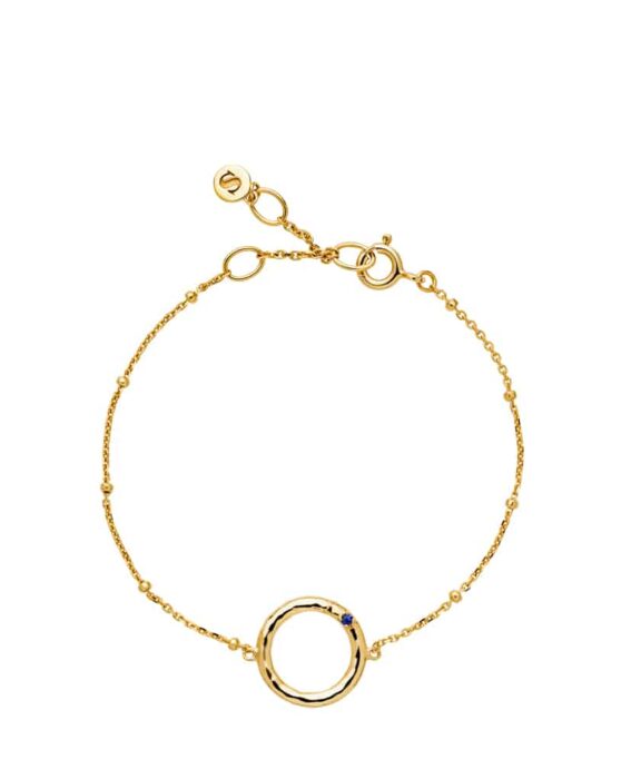 SISTIE ANABEL SØLV FORGYLDT ARMBÅND MED BLÅ ZIRKON - Z3041GS