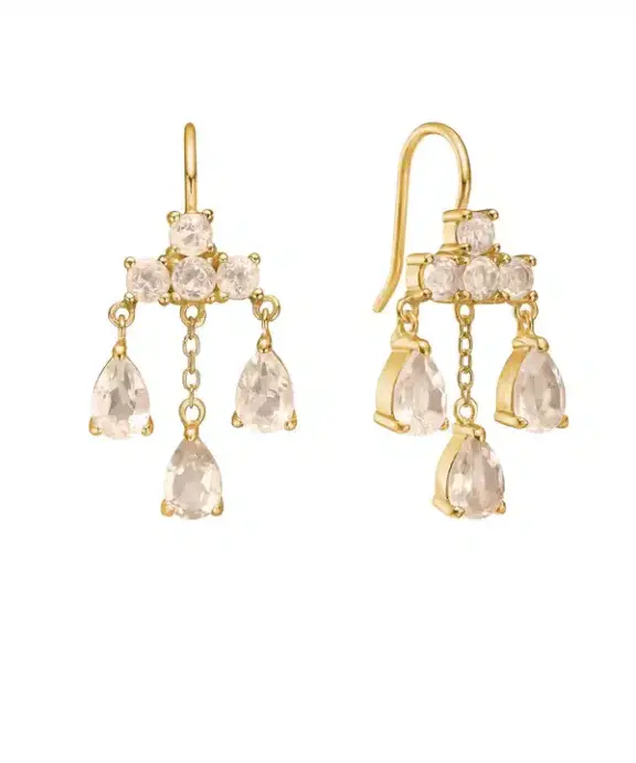 CARRÉ UNICORN SØLV FORGYLDTED ØRERINGE MED CHAMPAGNE QUARTZ - FH 4431 CHQ