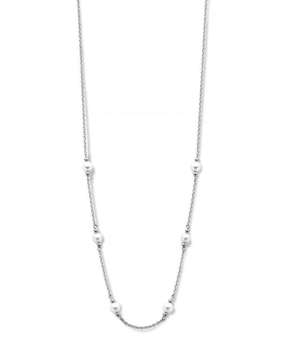 SPIRIT ICONS ATHENA HALSKÆDE SØLV MED HVIDE PERLER -  10811-45