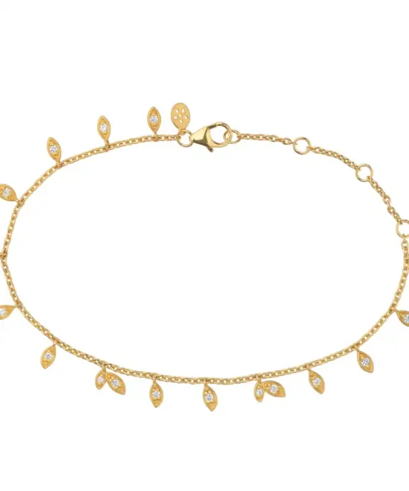 BYBIEHL JUNGLE VINE SPARKLE SØLV FORGYLDT ARMBÅND MED ZIRKONER - 2-3106A-GP