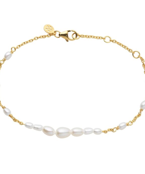BYBIEHL AURA SØLV FORGYLDT ARMBÅND MED PERLER - 2-3902WP-GP