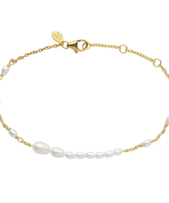 BYBIEHL AURA SØLV FORGYLDT ARMBÅND MED PERLER - 2-3902WP-GP