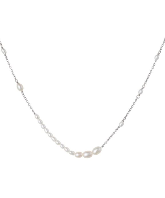 BYBIEHL AURA FLOW SØLV HALSKÆDE MED PERLER - 3-3901WP-R