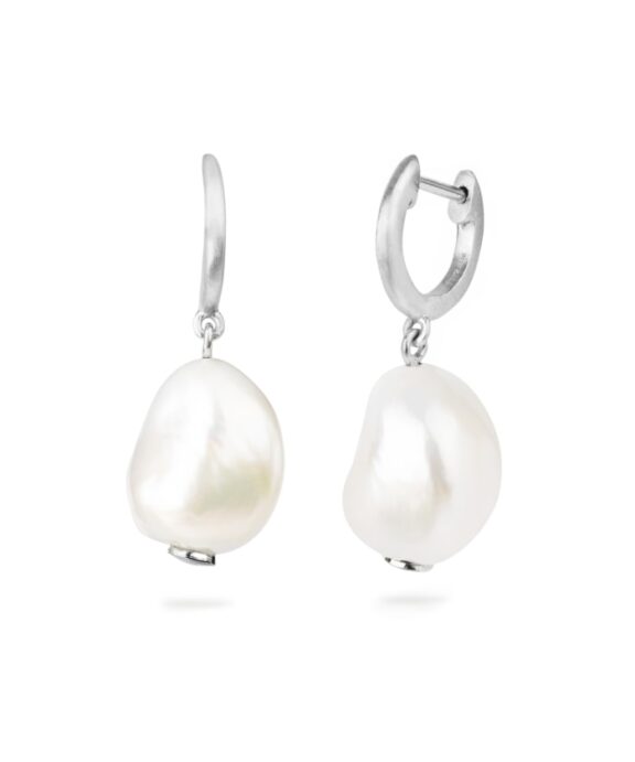 BYBIEHL AURA PERLE HOOP ØRERINGE SØLV - 4-1511-R