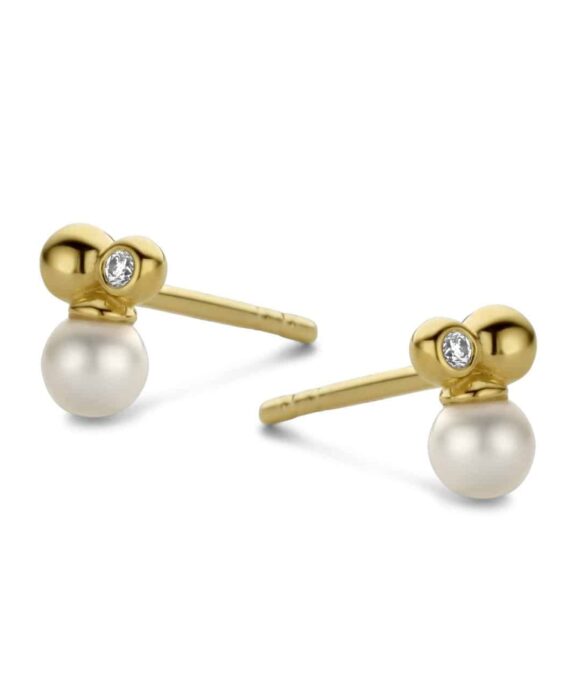 SPIRIT ICONS ASIA ØRERINGE 14 KT GULD MED HVID PERLE - 44596