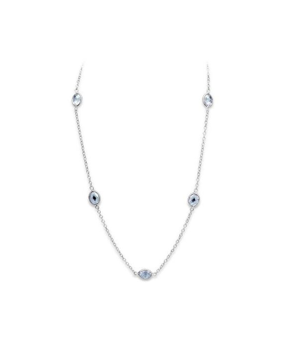 SAINT MAURICE HALSKÆDE 14 KARAT HVIDGULD MED BLÅ TOPAS - 6281697-3