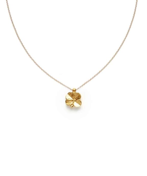 FLORA DANICA FIRKLØVER HALSKÆDE SØLV FORGYLDT - FLC-Ne-G