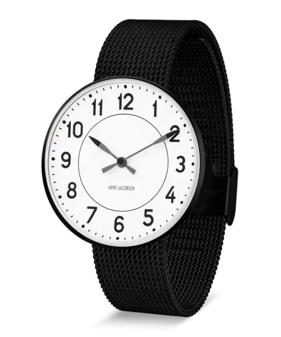 ARNE JACOBSEN UR STATION 40MM MED MESH - 53412-2010