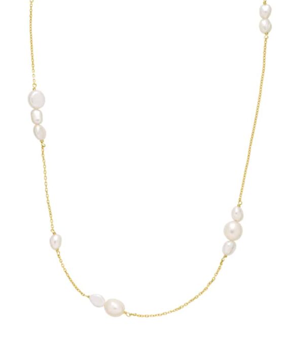 SISTIE ELLA HALSKÆDE FORGYLDT MED PERLE - Z2033GSWHITE