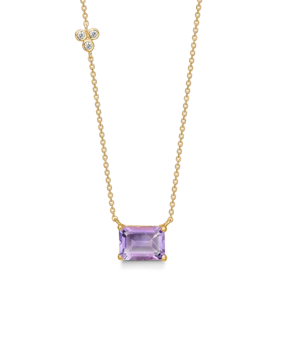 MADS Z LAVENDEL 14 KARAT HALSKÆDE MED AMETYST - 1526110