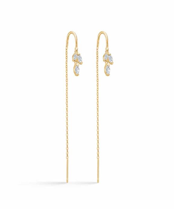 MADS Z  ØRERINGE 8 KARAT MED ZIRKONER PÅ KÆDE - 3307159