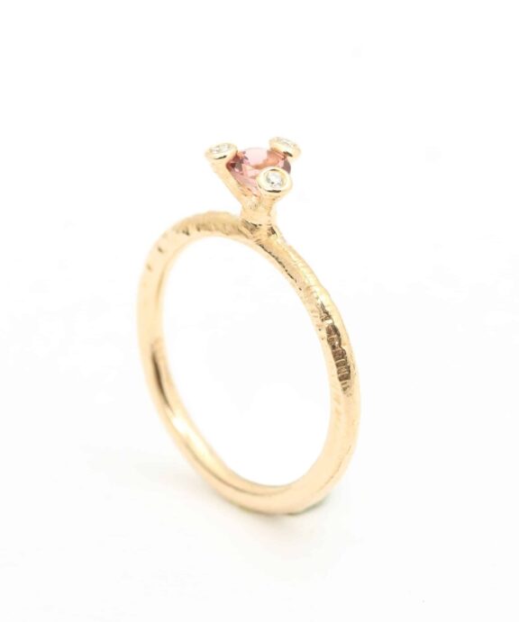 PER BORUP TWINGS RING 14 KARAT GULD MED PINK TURMALIN - 1054RXT