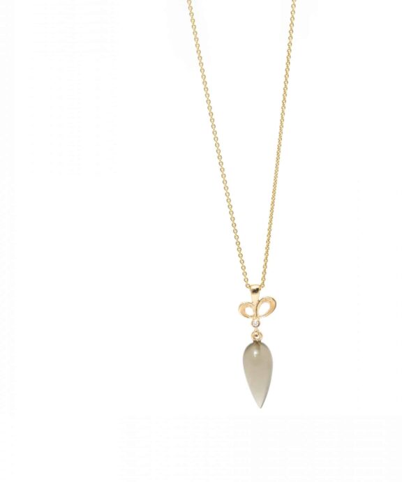 PER BORUP VIOLINA VEDHÆNG 14 KARAT GULD MED MÅNESTEN - 1092V