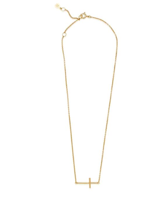 SISTIE BELIEVER HALSKÆDE SØLV FORGYLDT KORS - Z2037GS