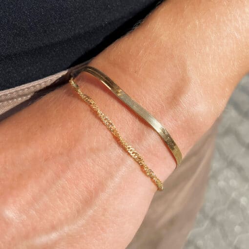SCROUPLES SINGAPORE ARMBÅND SØLV FORGYLDT - 38192A,M - Billede 3