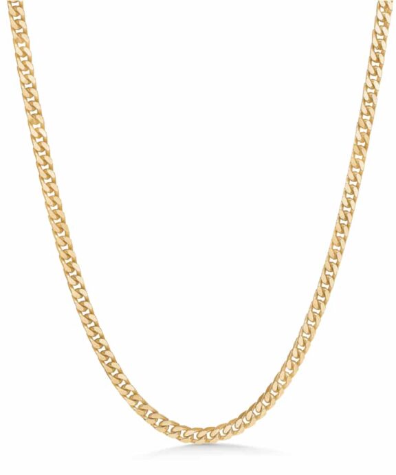 STUDIO Z PLAITED CHAIN KÆDE I SØLV FORGYLDT MED PANSERFLET- 8220317