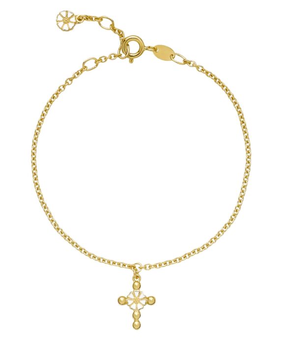 LUND COPENHAGEN ARMBÅND SØLV FORGYLDT KORS- 9015069-M