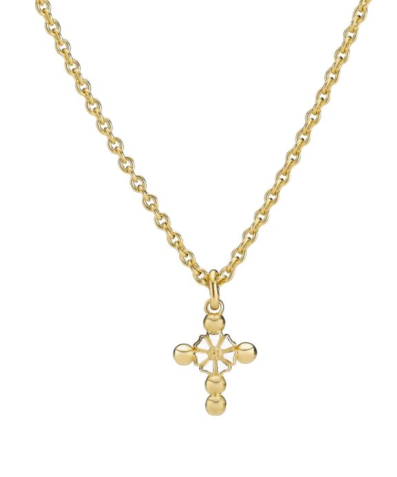 LUND COPENHAGEN HALSKÆDE SØLV FORGYLDT KORS- 9025069-M