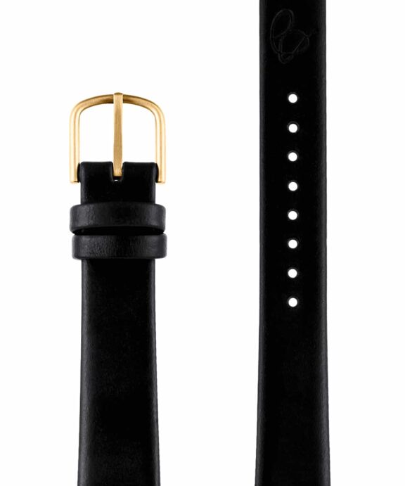 ARNE JACOBSEN URREM SORT LÆDER 16 MM - 1601G