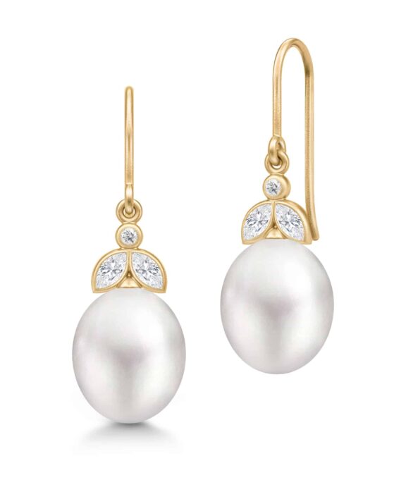 JULIE SANDLAU TASHA ØRERINGE SØLV FORGYLDT MED PERLE - HKS707GDWHPLCZ