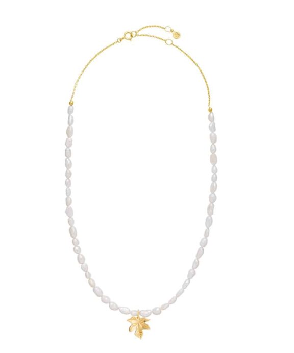 IZABEL CAMILLE  CALEY SØLV FORGYLDT  HALSKÆDE MED PERLER - A2058GS