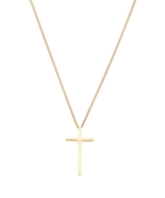 SAMIE STÅL HALSKÆDE FORGYLDT KORS - X2003GS