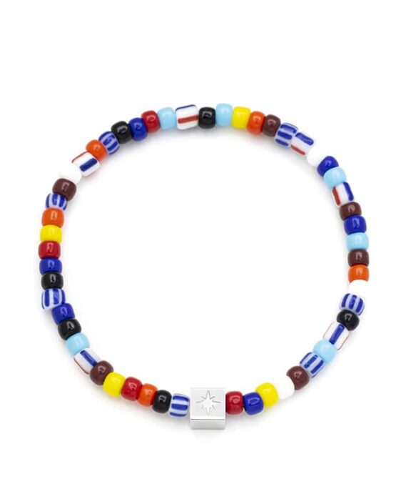 SAMIE ARMBÅND MED FARVEDE GLASPERLER - X3005SWS