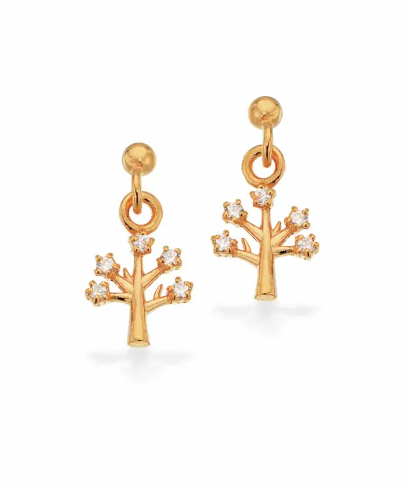 SCROUPLES  ØRERINGE SØLV FORGYLDT LIVETS TRÆ - 159362