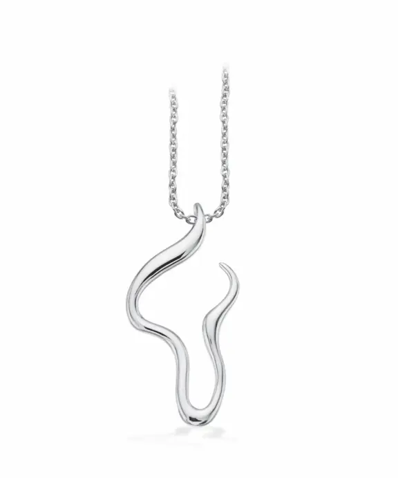 SCROUPLES SØLV HALSKÆDE MED SNOET VEDHÆNG - 237422