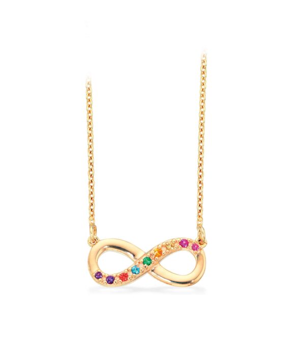 SCROUPLES SOHO SØLV FORGYLDT HALSKÆDE UENDELIGHEDSTEGN RAINBOW - 237692