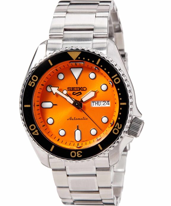 SEIKO 5 SPORT STYLE AUTOMATIK MED ORANGE SKIVE - SRPD59K1
