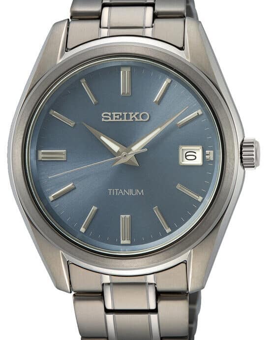 SEIKO TITANIUM HERRE UR MED BLÅ SKIVE - SUR371P1
