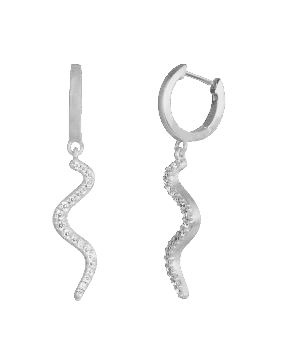 BYBIEHL ØRERINGE WAVE SPARKLE MINI SØLV - 4-028A-R